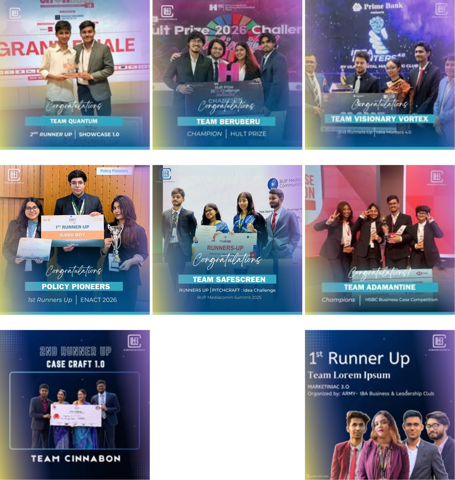 BUP Human Resource and Leadership Club team wins across national competitions